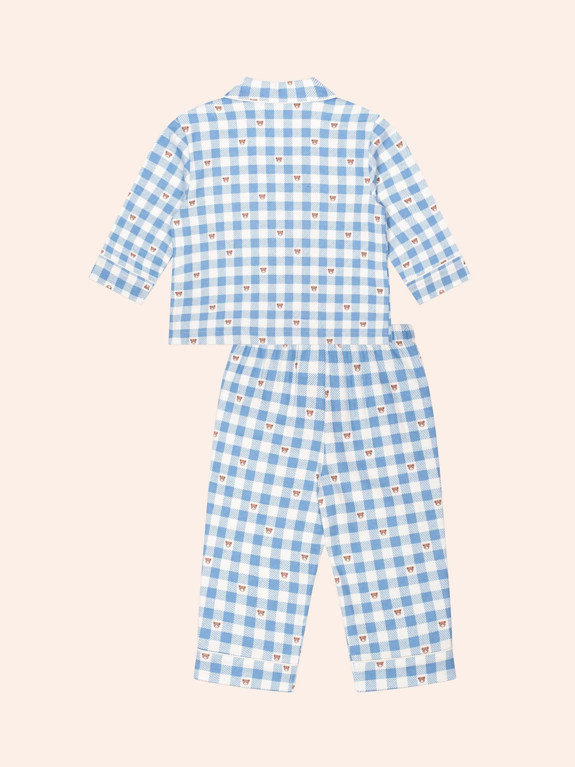 Hux Blue Check Snuggle Flannel PJ - Image 4