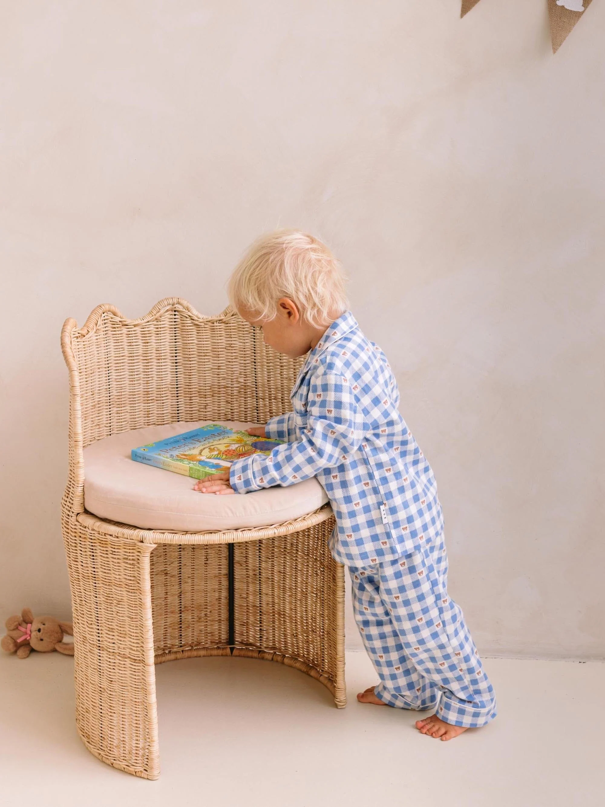 Hux Blue Check Snuggle Flannel PJ - Image 5