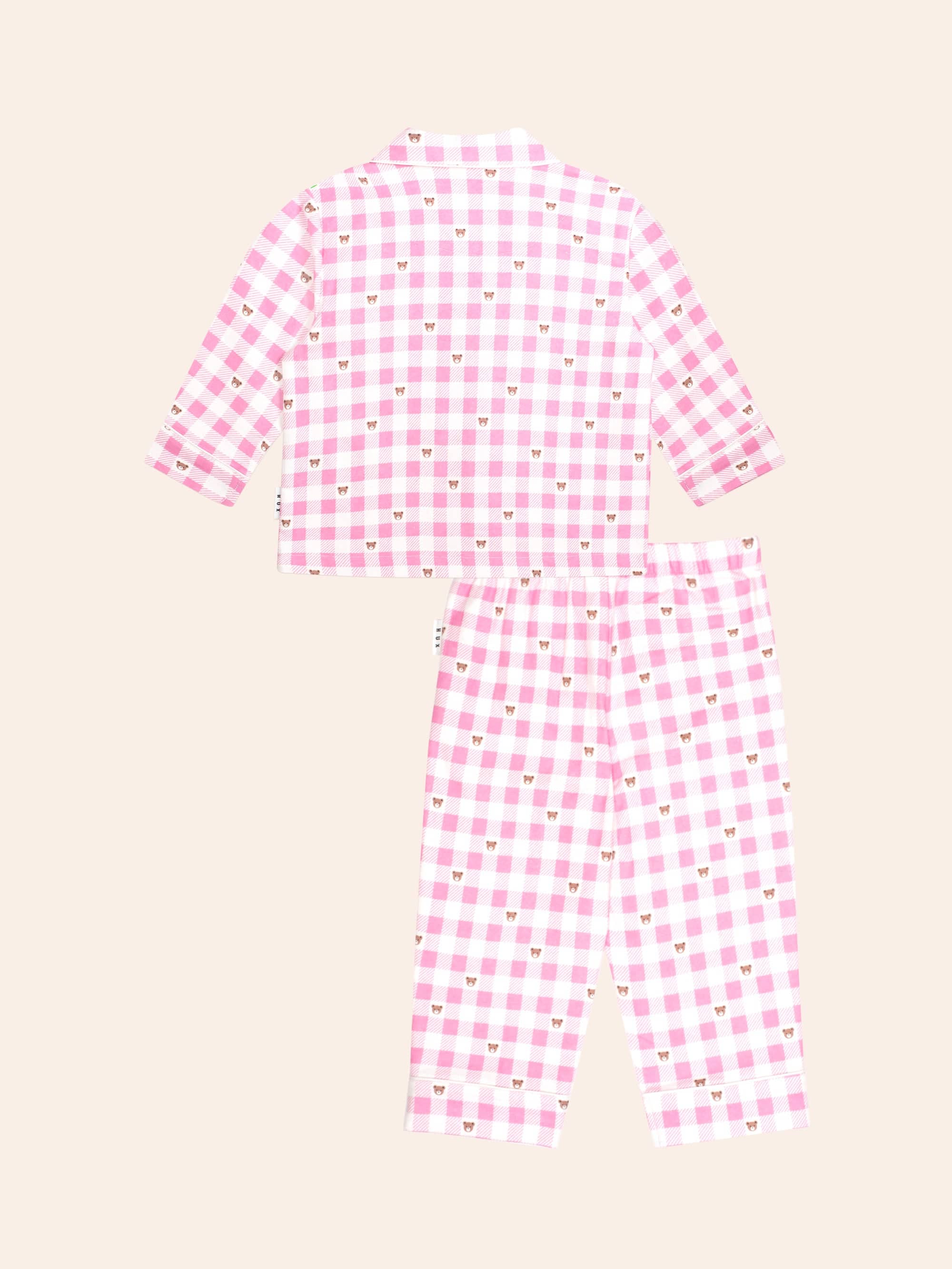 Hux Pink Check Snuggle Flannel PJ - Image 4
