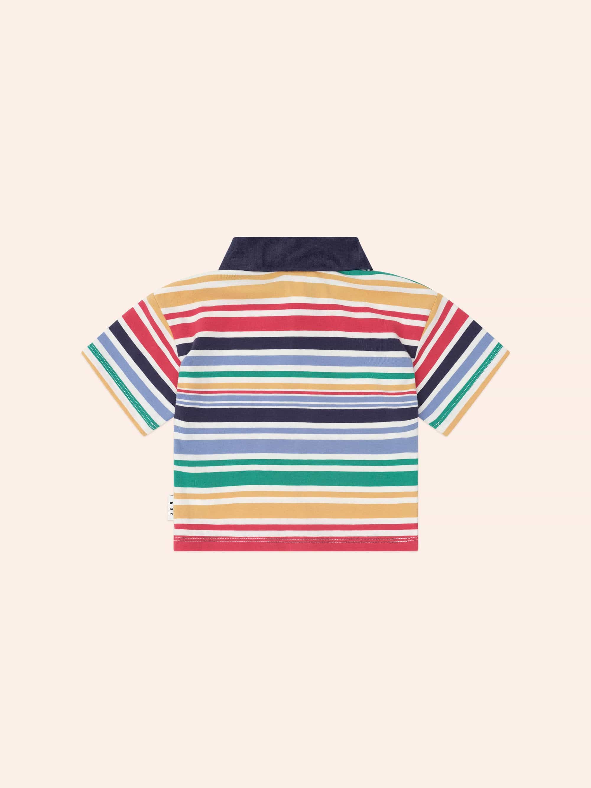 Moto Hux Rainbow Stripe Polo - Image 4