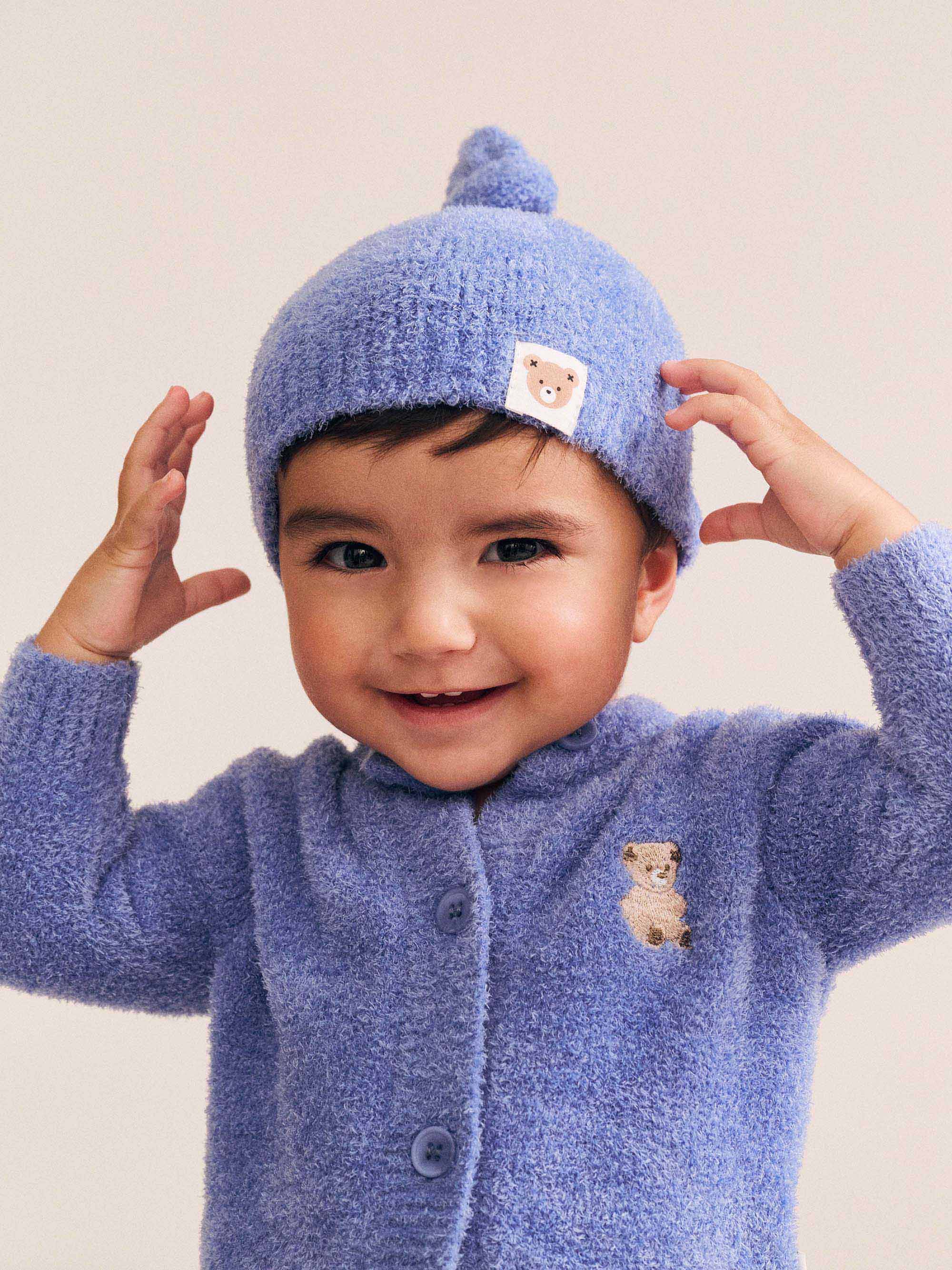 My First Hux Vintage Blue 4Pc Boucle Newborn Set - Image 4