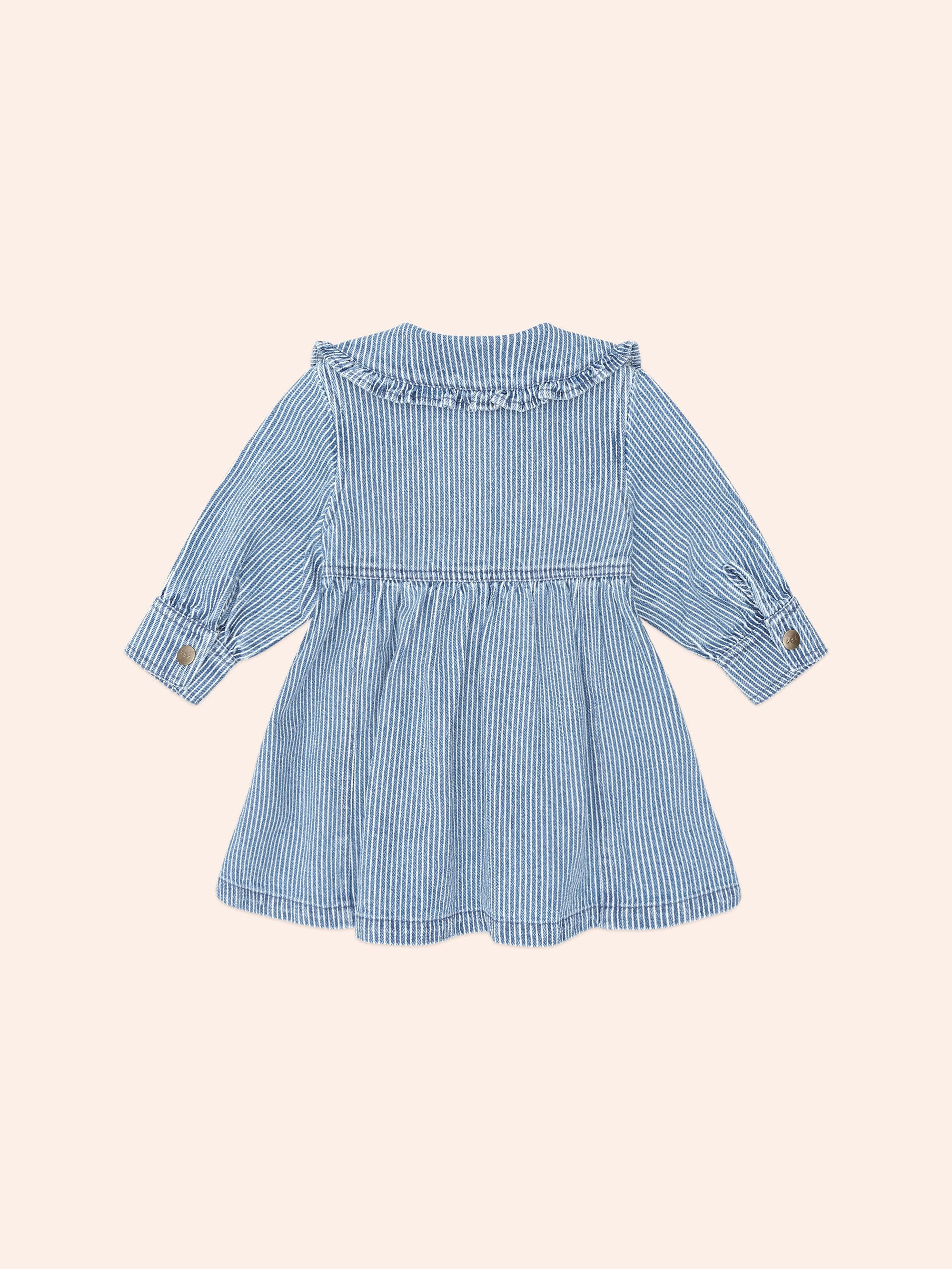 Vintage Bow Collar Denim Dress - Image 4