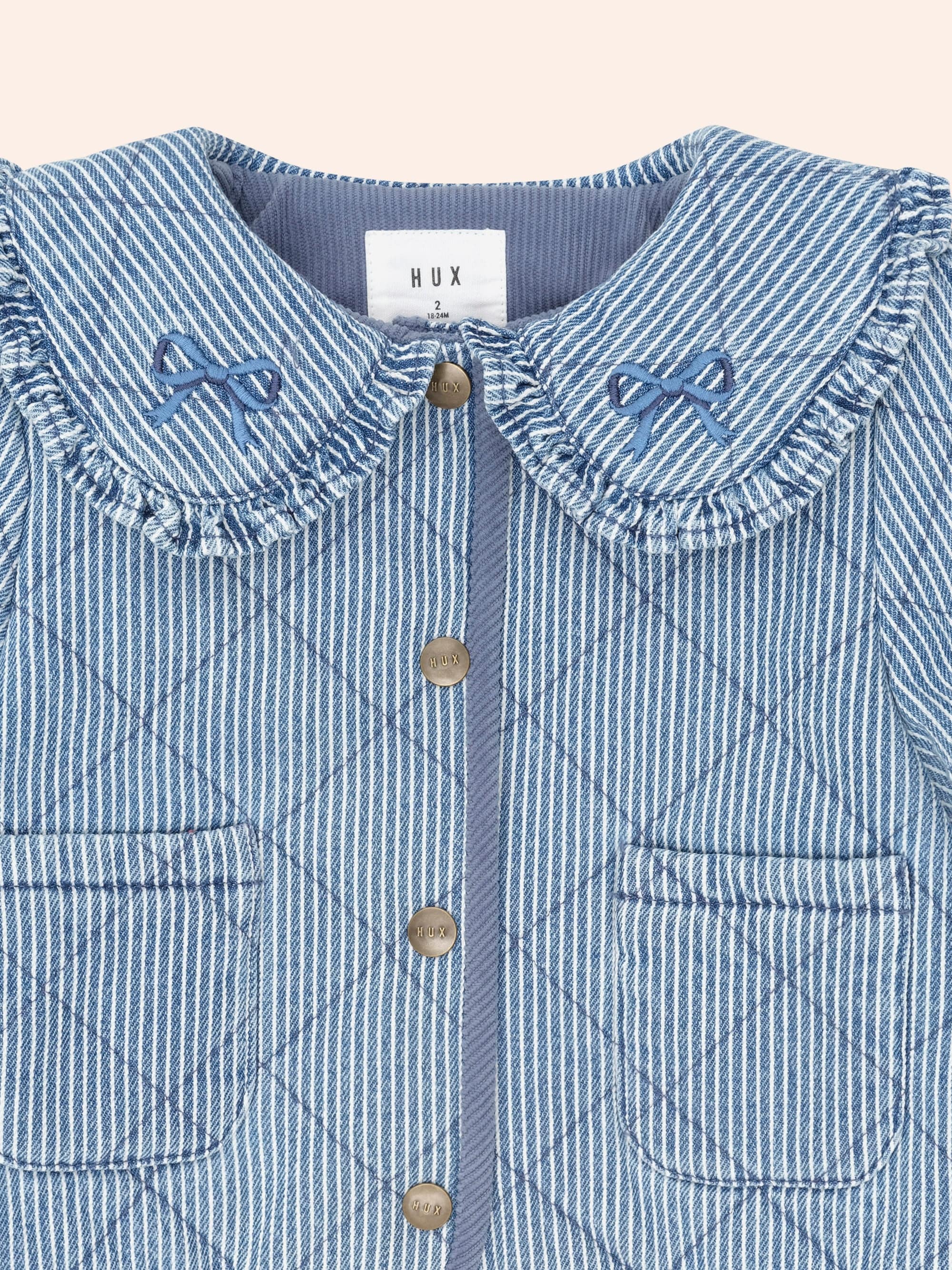 Vintage Bow Collar Denim Jacket - Image 3